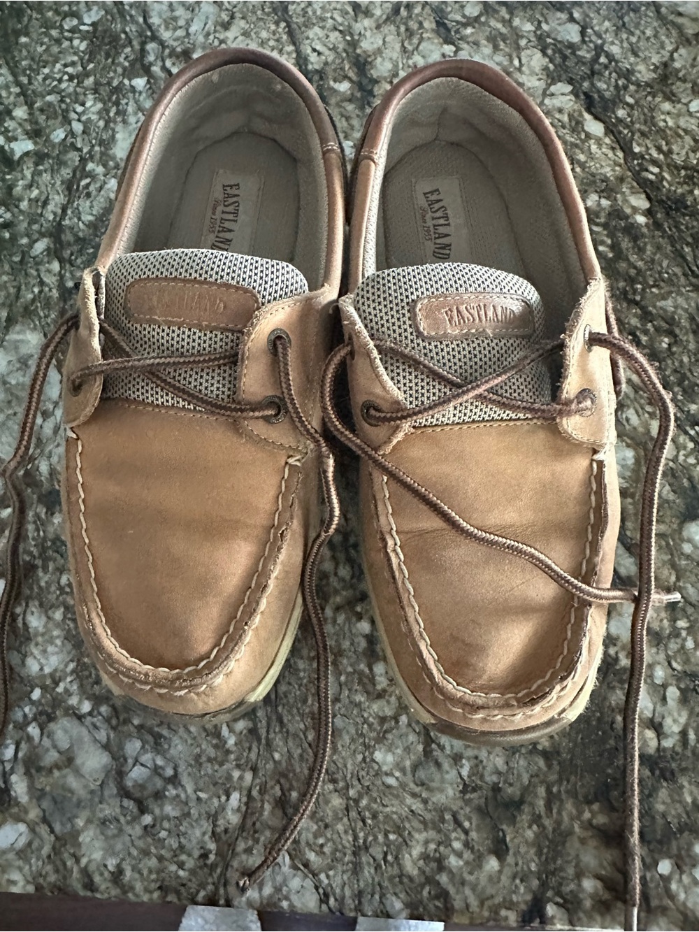 Eastland Women’s Tan/Brown Leather Moccasin Boat Shoes